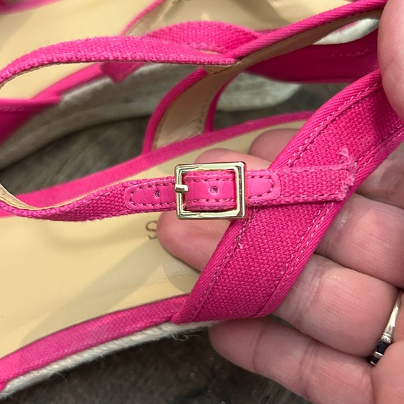 Talbots Lyndsay Crossover Espadrille Pink Wedge Sandals Size 10 - Picture 9 of 9